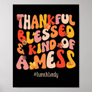 Poster Feliz Almoço Abençoado Lady Fall Vibes Graças