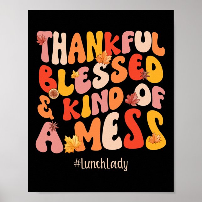 Poster Feliz Almoço Abençoado Lady Fall Vibes Graças (Frente)