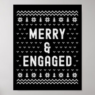 Poster Feliz & Anúncio de Noivado de Natal Envolvido