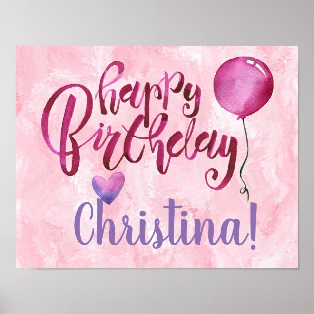 Poster Feliz aniversário. (Frente)