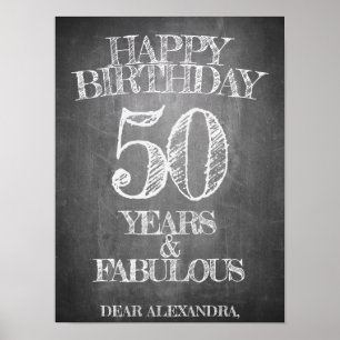 Poster Feliz Aniversário - 50 Anos e Fabuloso