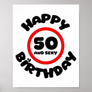 Poster Feliz Aniversário 50 E Y Presente Engraçado De 50º