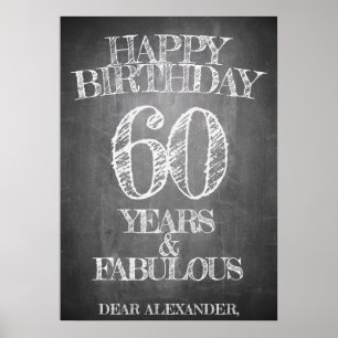 Poster Feliz Aniversário - 60 Anos e Fabuloso