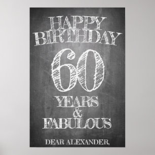 Poster Feliz Aniversário - 60 Anos e Fabuloso