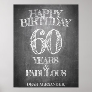 Poster Feliz Aniversário - 60 Anos e Fabuloso
