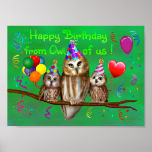 Póster Feliz aniversário da nossa Coruja!