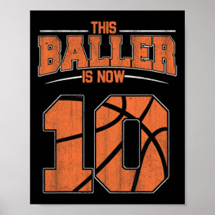 Poster Feliz Aniversário De 10 Anos Meninos De Basquete T
