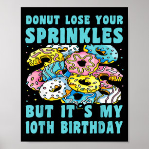 Poster Feliz aniversário de 10 anos para uma rosquinha de