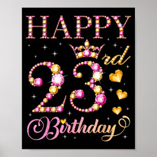 Poster Feliz Aniversário de 23 anos 23 Anos de Idade Home