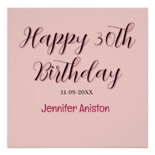 Póster Feliz aniversário de 30 anos adicionar nome data e