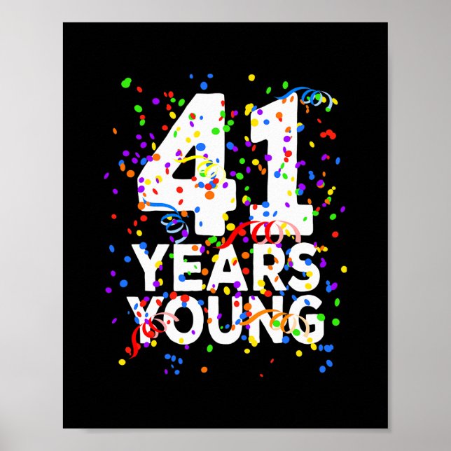 Poster Feliz Aniversário De 41 Anos De Jovens Felizes 41  (Frente)