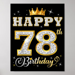 Poster Feliz Aniversário de 78 anos 78 Anos de Idade Mulh