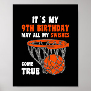 Poster Feliz Aniversário de 9 Anos Desenho de Esqueleto p