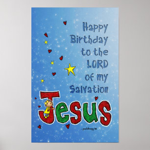 Poster Feliz Aniversário de Jesus (Crianças de Natal)
