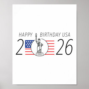 Poster Feliz aniversário dos EUA - Dia da Independência 2