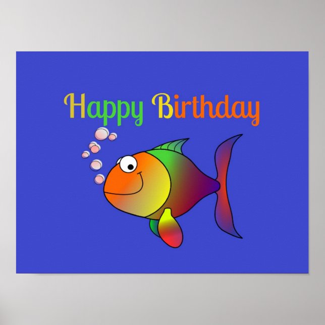 Poster Feliz Aniversário, Esmaga o Peixe. (Frente)