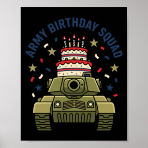 Poster Feliz Aniversário Esquadrão do Exército Crianças M