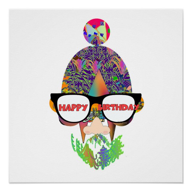 Póster Feliz Aniversário Eyeglass Novelty (Frente)