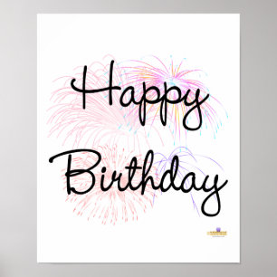 Póster Feliz aniversario Firworks