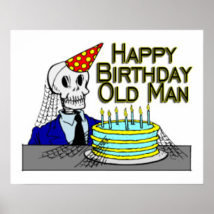 Póster Feliz Aniversário Homem Velho da Aranha