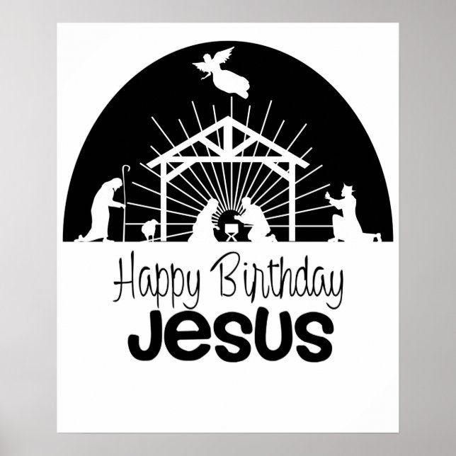 Poster Feliz aniversário Jesus (Frente)