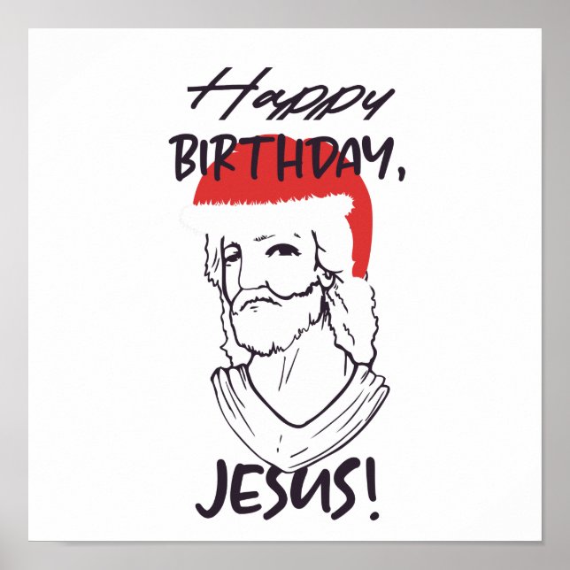 Poster Feliz aniversário Jesus (Frente)