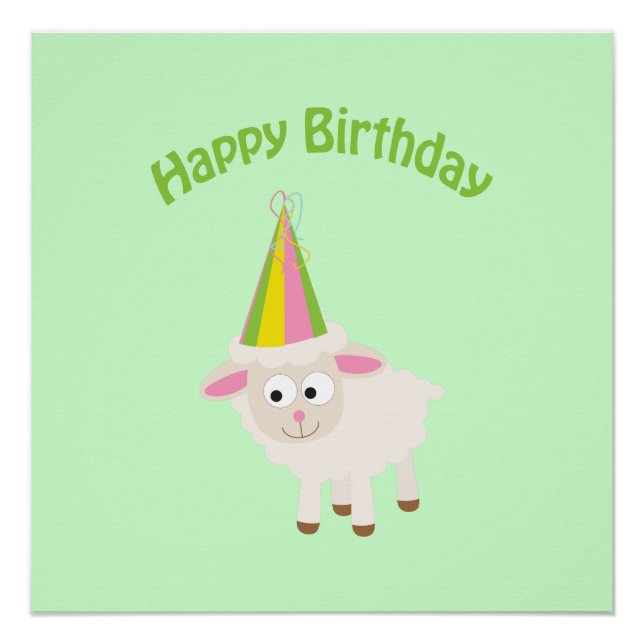 Póster Feliz aniversário Lamb (Frente)