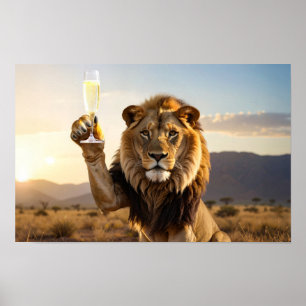 Poster Feliz Aniversário Leão - Parabéns - 