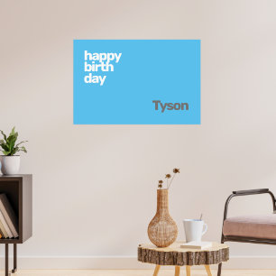 Poster feliz Aniversário moderno mínimo simples