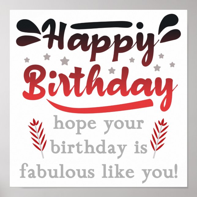 Poster Feliz aniversário Motivacional. (Frente)