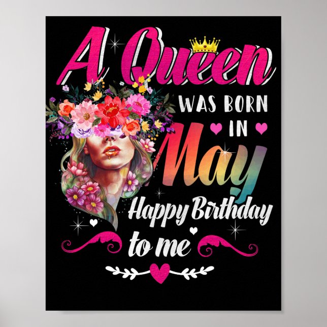 Poster Feliz Aniversário Para Mim Uma Rainha Foi Nascer D (Frente)