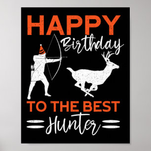 Poster Feliz Aniversário Para O Melhor Caçador, Deer Birt