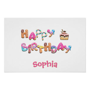 Póster Feliz Aniversário Personalizado Ameaça Muro Colori