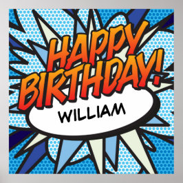 Poster FELIZ ANIVERSÁRIO personalizado da revista em quad