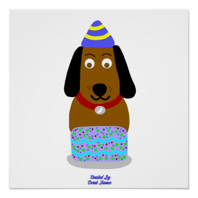 Póster Feliz Aniversário Pup Glossy Poster (Frente)