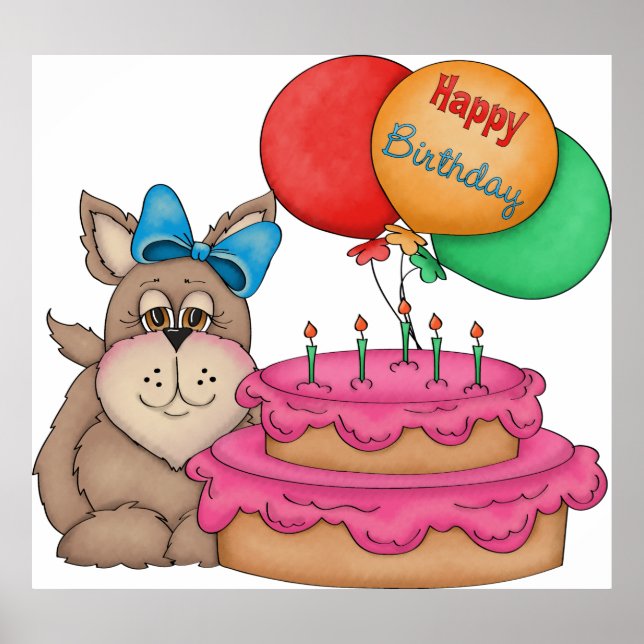 Poster Feliz Aniversário Puppy (Frente)