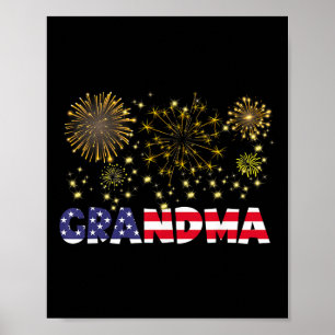 Poster Feliz ano novo 2025 Família de Bandeiras Avó-Ameri