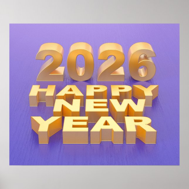 Poster Feliz Ano Novo 2026 (Frente)