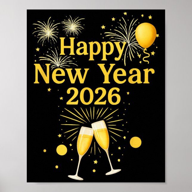 Poster Feliz Ano Novo 2026  (Frente)