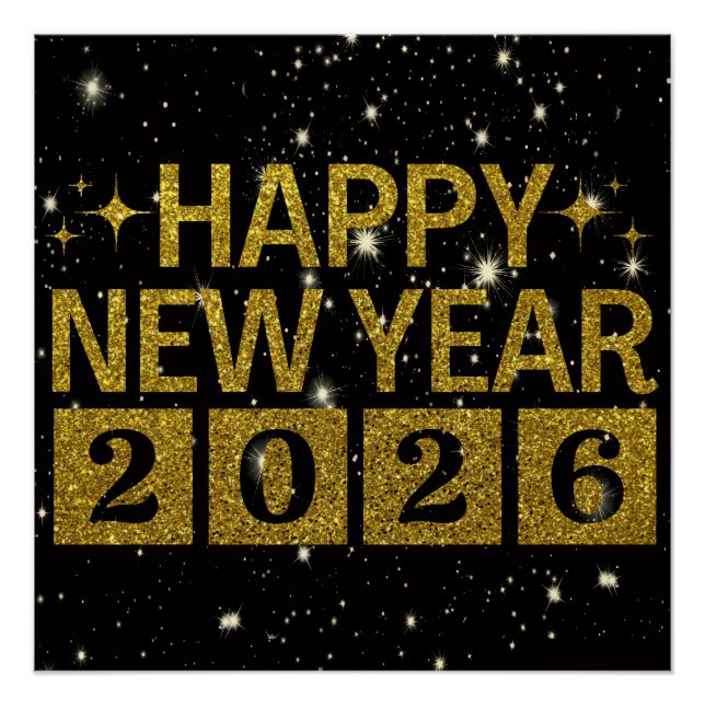 Póster Feliz Ano Novo 2026 (Frente)