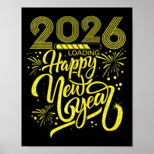 Poster Feliz ano novo 2026 Carregando o Premiu do Firewor