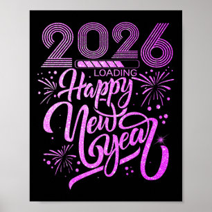 Poster Feliz ano novo 2026 Fireworks Party Premium
