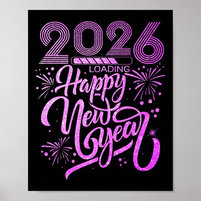 Poster Feliz ano novo 2026 Fireworks Party Premium (Frente)