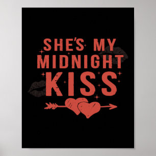 Poster Feliz Ano Novo Casais Ela É Meu Beijo Da Meia-Noit