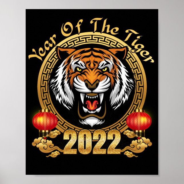 Poster Feliz Ano Novo Chinês 2022 Ano do Tigre (Frente)