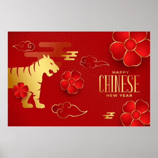 Poster Feliz Ano Novo Chinês (Tigre) (Frente)