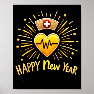 Poster Feliz Ano Novo Enfermeira