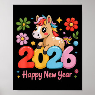 Poster Feliz Ano Novo Lunar Chinês 2026 Ano do Fogo