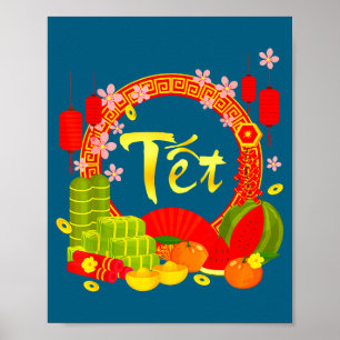 Poster Feliz Ano Novo Lunar Vietnamita 2026 Chuc Mung Nam