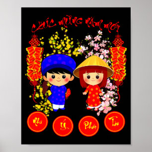 Poster Feliz Ano Novo Lunar Vietnamita 2026 Tee